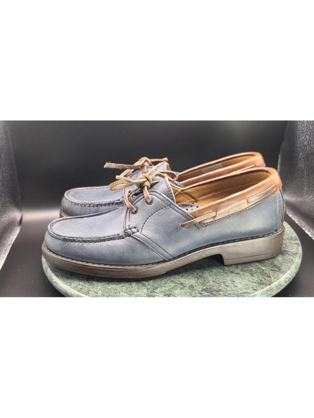 Carmina Albaladejo Leather Boat Shoes Sailing Navy Brown UK 5.5 US Men 6.5 Wmn 7